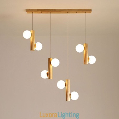 Designer Touch Decorative Wood Pendant Light Magic Bean Cluster Ceiling Light Island