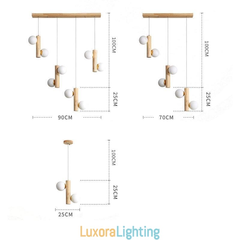Designer Touch Decorative Wood Pendant Light Magic Bean Cluster Ceiling Light Island