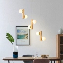 Designer Touch Decorative Wood Pendant Light Magic Bean Cluster Ceiling Light Island