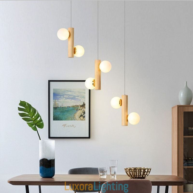 Designer Touch Decorative Wood Pendant Light Magic Bean Cluster Ceiling Light Island
