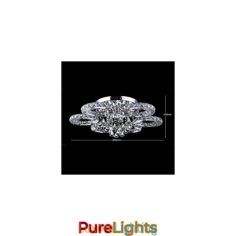 Designer Touch Decorative Modern Contemporary Crystal Chrome Metal Flush Mount