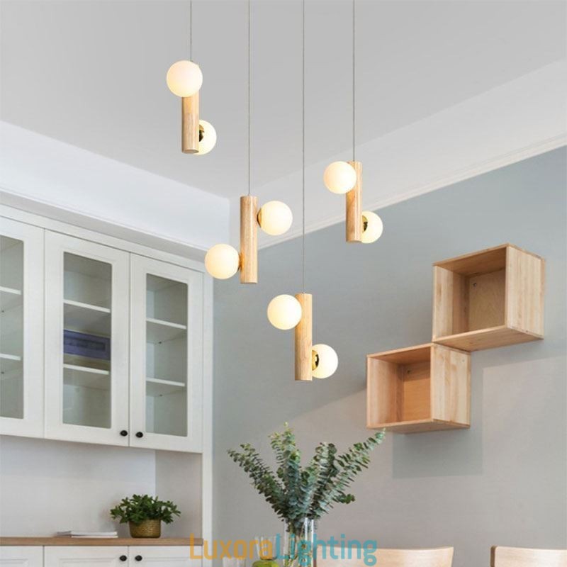 Designer Touch Decorative Wood Pendant Light Magic Bean Cluster Ceiling Light Island