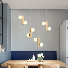 Designer Touch Decorative Wood Pendant Light Magic Bean Cluster Ceiling Light Island
