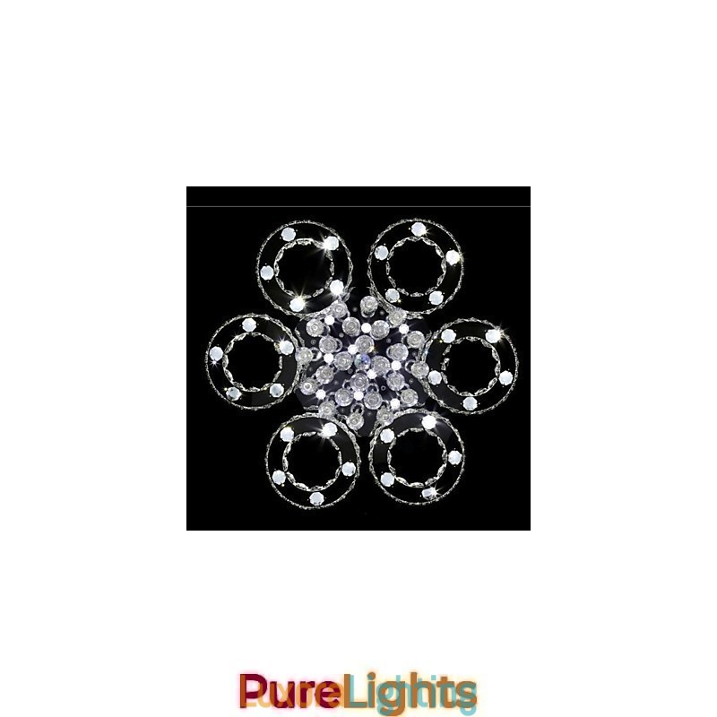 Designer Touch Decorative Modern Contemporary Crystal Chrome Metal Flush Mount