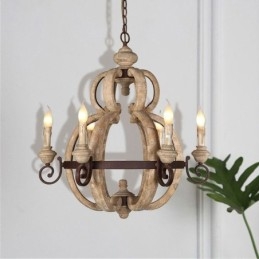 Designer Touch Decorative Wood Pendant Light Nordic Retro Ceiling Light