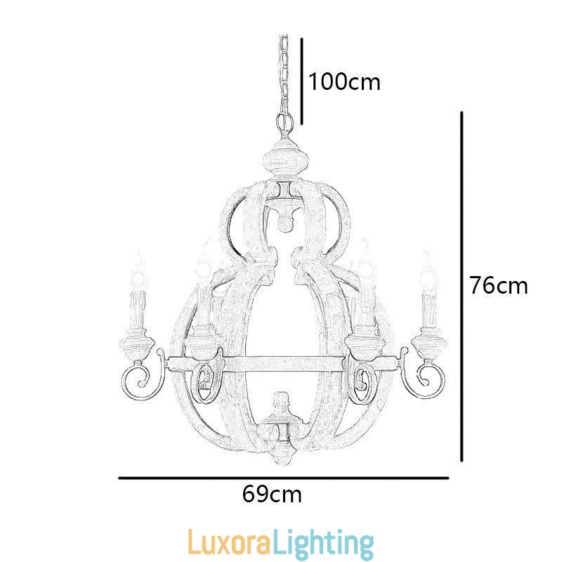 Designer Touch Decorative Wood Pendant Light Nordic Retro Ceiling Light