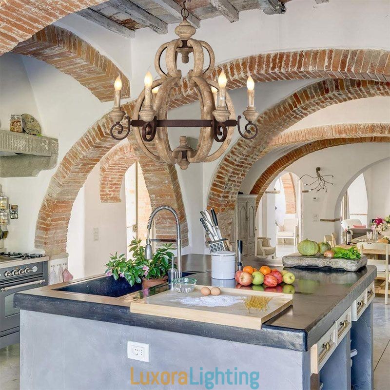 Designer Touch Decorative Wood Pendant Light Nordic Retro Ceiling Light