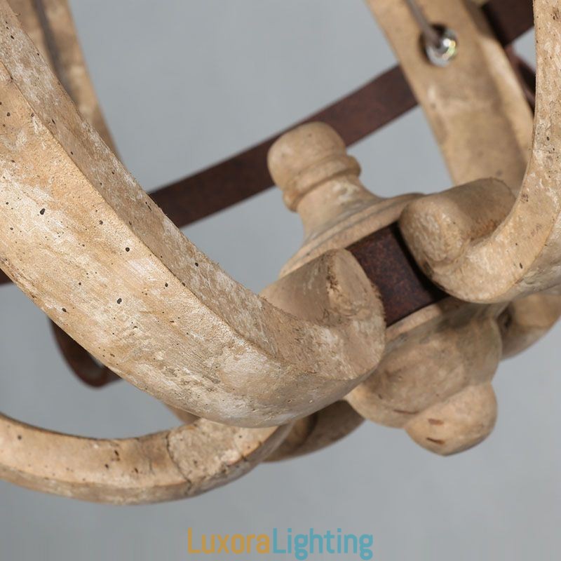 Designer Touch Decorative Wood Pendant Light Nordic Retro Ceiling Light