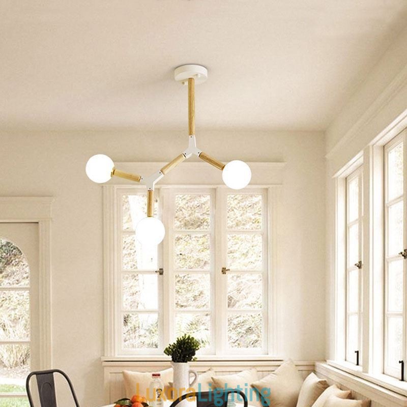 Designer Touch Decorative Nordic Magic Bean Pendant Light Creative Wooden Lighting