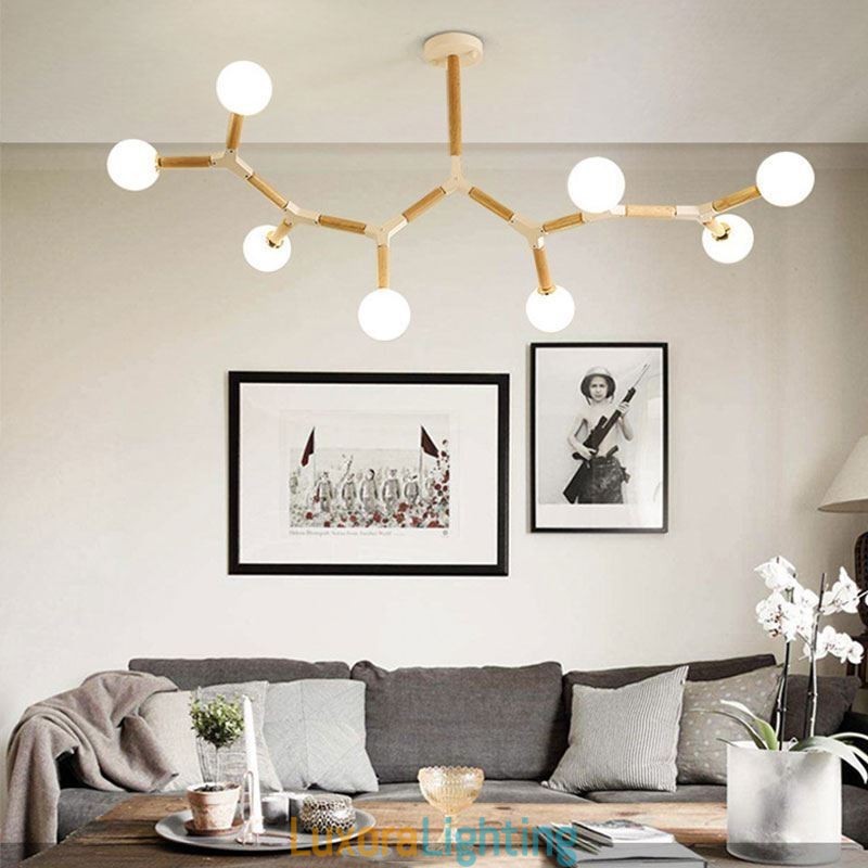 Designer Touch Decorative Nordic Magic Bean Pendant Light Creative Wooden Lighting