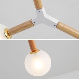 Designer Touch Decorative Nordic Magic Bean Pendant Light Creative Wooden Lighting