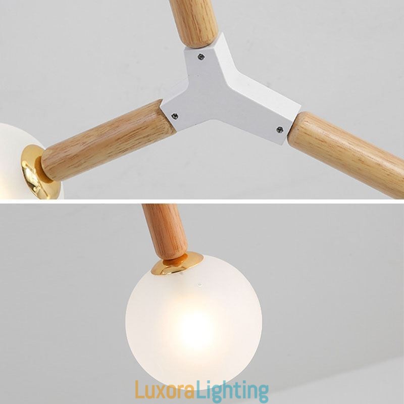 Designer Touch Decorative Nordic Magic Bean Pendant Light Creative Wooden Lighting