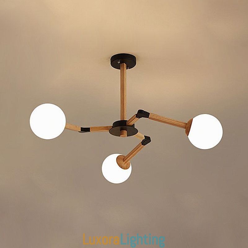 Designer Touch Decorative Nordic Magic Bean Pendant Light Creative Wooden Light Fitting