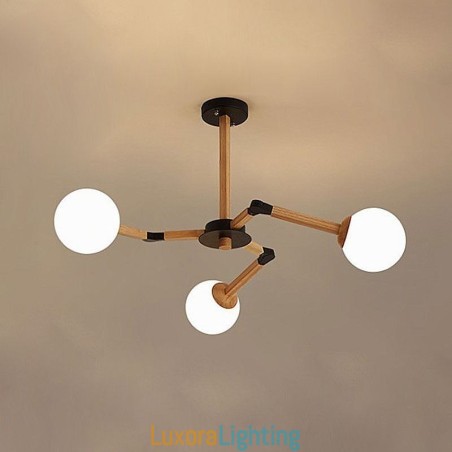 Designer Touch Decorative Nordic Magic Bean Pendant Light Creative Wooden Light Fitting