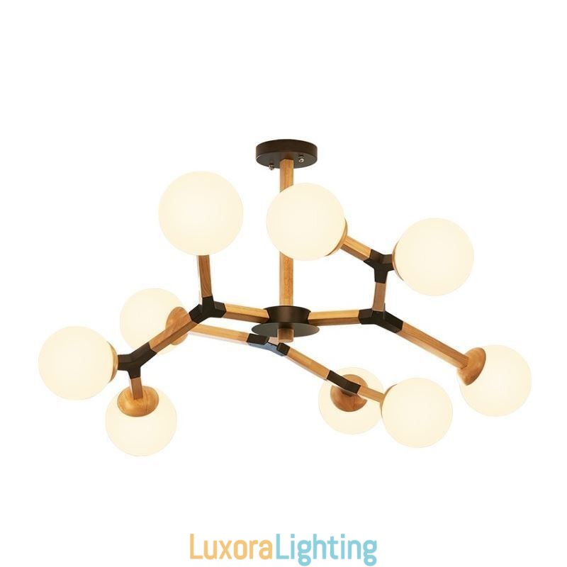Designer Touch Decorative Nordic Magic Bean Pendant Light Creative Wooden Light Fitting