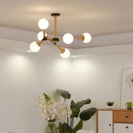 Designer Touch Decorative Nordic Magic Bean Pendant Light Creative Wooden Light Fitting