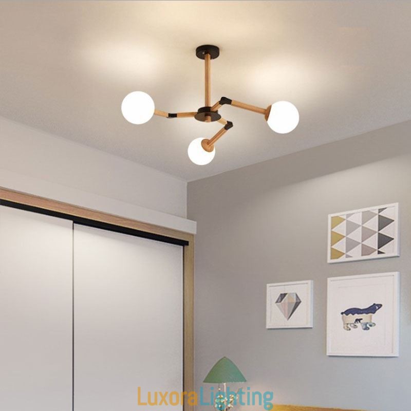 Designer Touch Decorative Nordic Magic Bean Pendant Light Creative Wooden Light Fitting