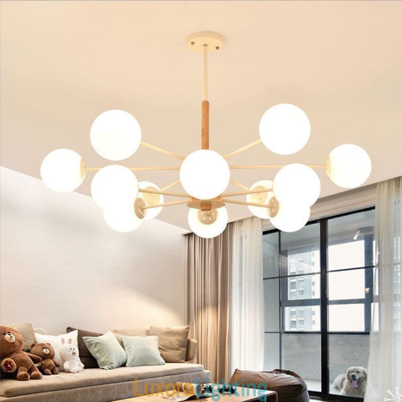 Designer Touch Decorative Magic Bean Pendant Light Creative Nordic Wooden Light Fitting