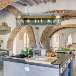 Designer Touch Decorative Minimalist Glass Pendant Light Unique Color Rectangle Ceiling Light Island