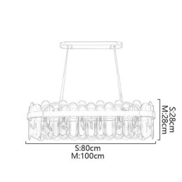 Designer Touch Decorative Minimalist Glass Pendant Light Unique Color Rectangle Ceiling Light Island