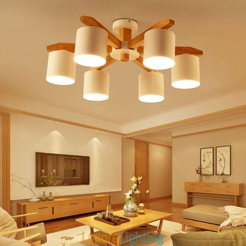 Designer Touch Decorative Nordic Log Pendant Light Macaron Light Fitting