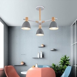 Designer Touch Decorative Modern Simple Macaron Pendant Light Creative Wooden Lighting