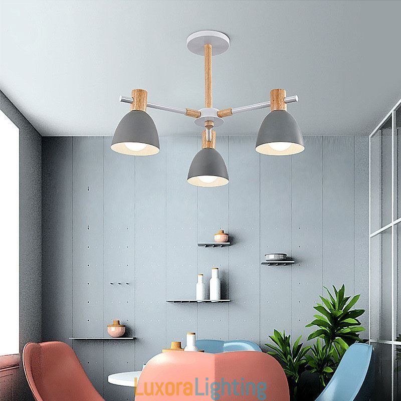 Designer Touch Decorative Modern Simple Macaron Pendant Light Creative Wooden Lighting