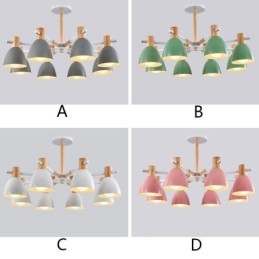 Designer Touch Decorative Modern Simple Macaron Pendant Light Creative Wooden Lighting
