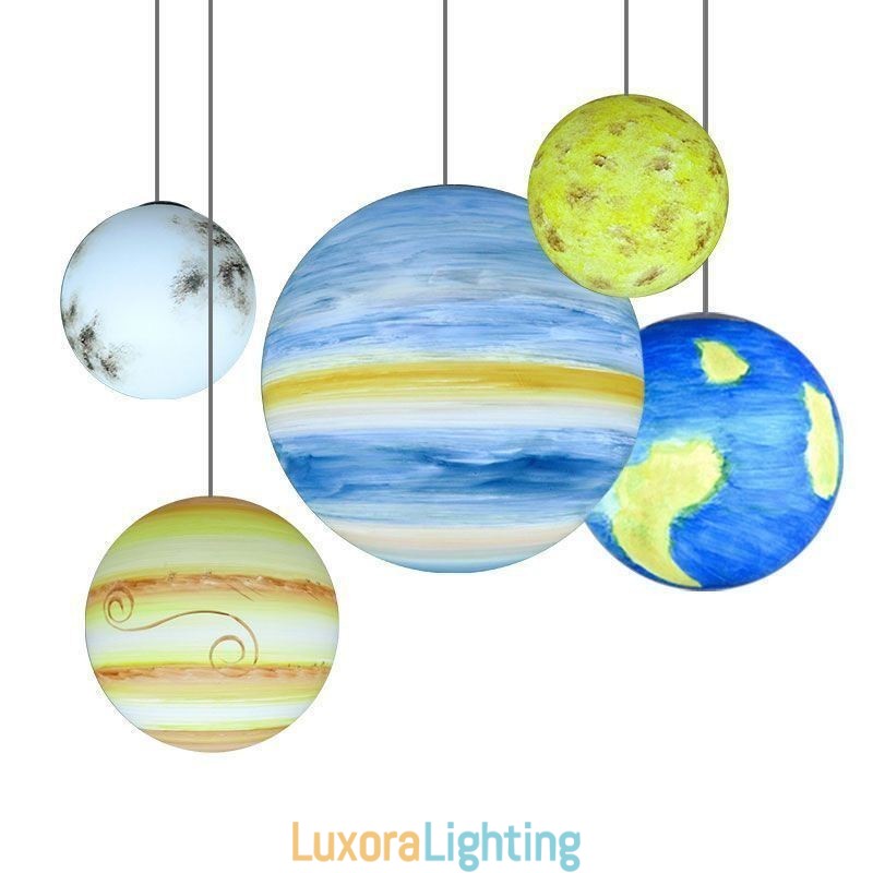 Designer Touch Decorative Nordic Planet Design Pendant Lamp Unique Solar System Planets Chandelier