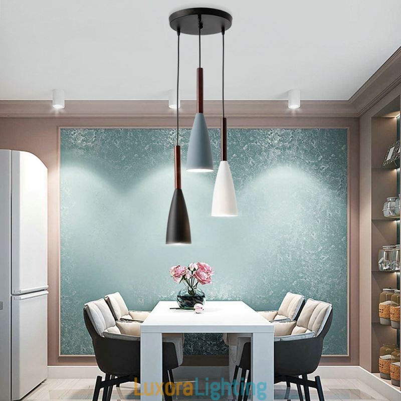 Designer Touch Decorative Modern Simple Pendant Light Three Lights Creative Aluminum Art Light Fixture Cafe