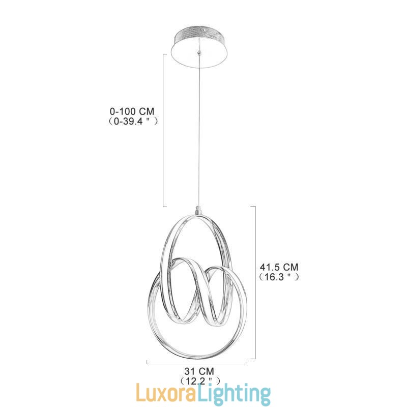 Designer Touch Decorative Modern Minimalist Pendant Lamp Unique Circular Twist Light Fixture Island