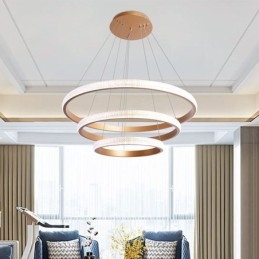 Designer Touch Decorative Modern Pendant Light Acrylic 3 Rings Lamp 80+60+40cm
