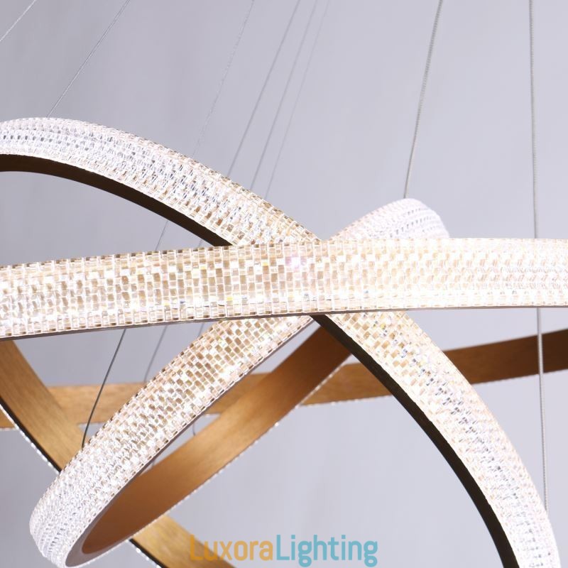 Designer Touch Decorative Modern Pendant Light Acrylic 3 Rings Lamp 80+60+40cm