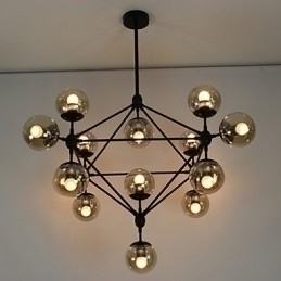 Designer Touch Decorative Chandelier 15 Lights Glass Ball Lights Retro Outdoors Garage Metal