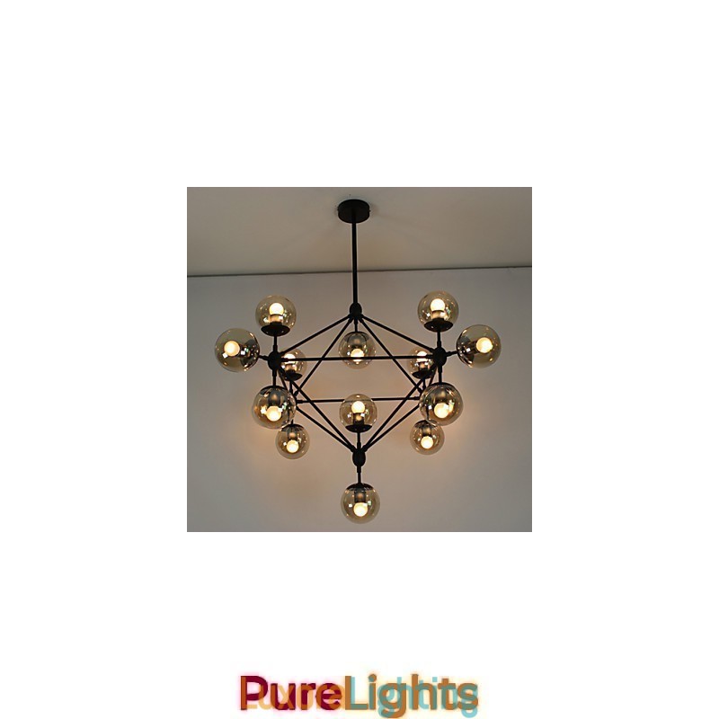 Designer Touch Decorative Chandelier 15 Lights Glass Ball Lights Retro Outdoors Garage Metal