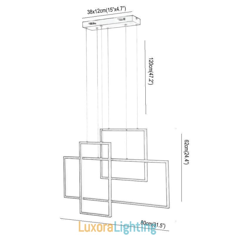 Designer Touch Decorative Nordic Pendant Light Geometric Square Pendant Light