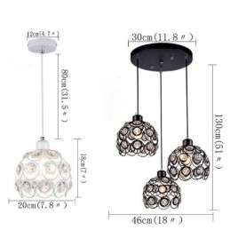 Designer Touch Decorative Hollow Crystal Iron Pendant Lamp Island Ideas