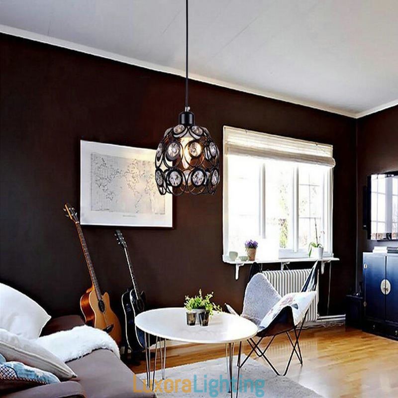 Designer Touch Decorative Hollow Crystal Iron Pendant Lamp Island Ideas