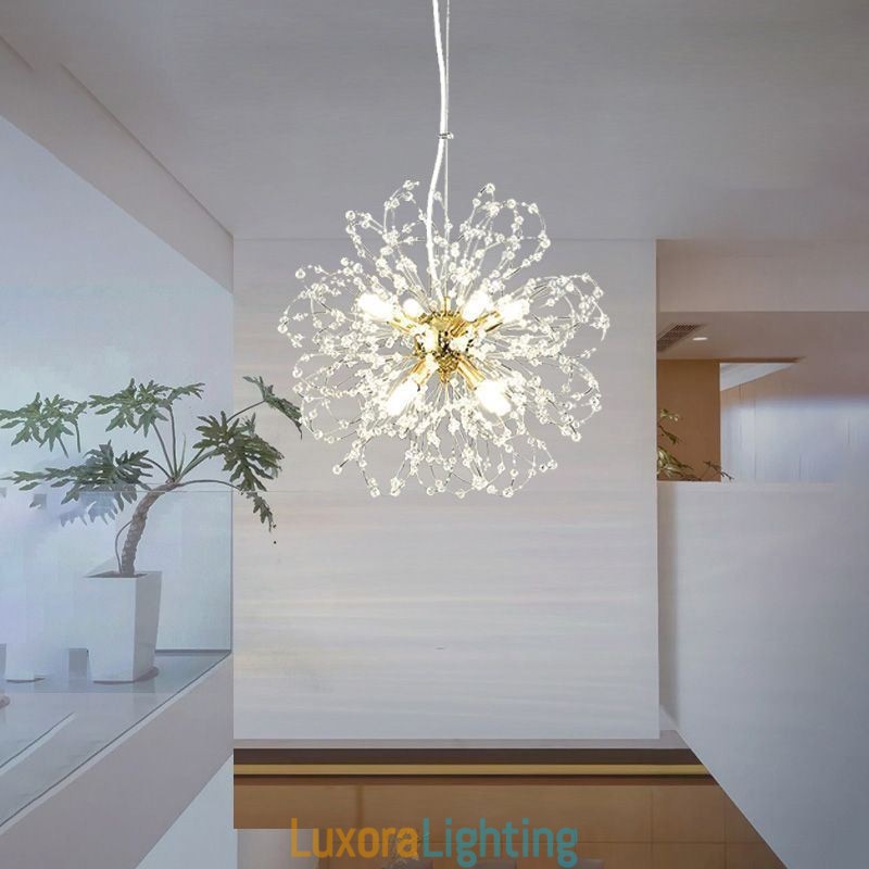 Designer Touch Decorative Dandelion Crystal Pendant Light Elegant Chandelier