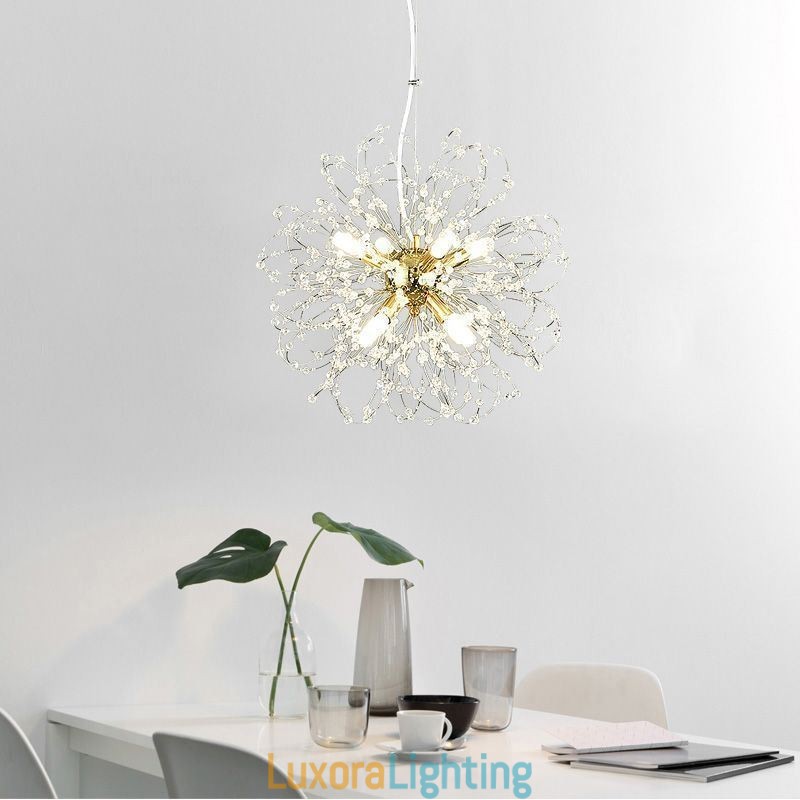 Designer Touch Decorative Dandelion Crystal Pendant Light Elegant Chandelier