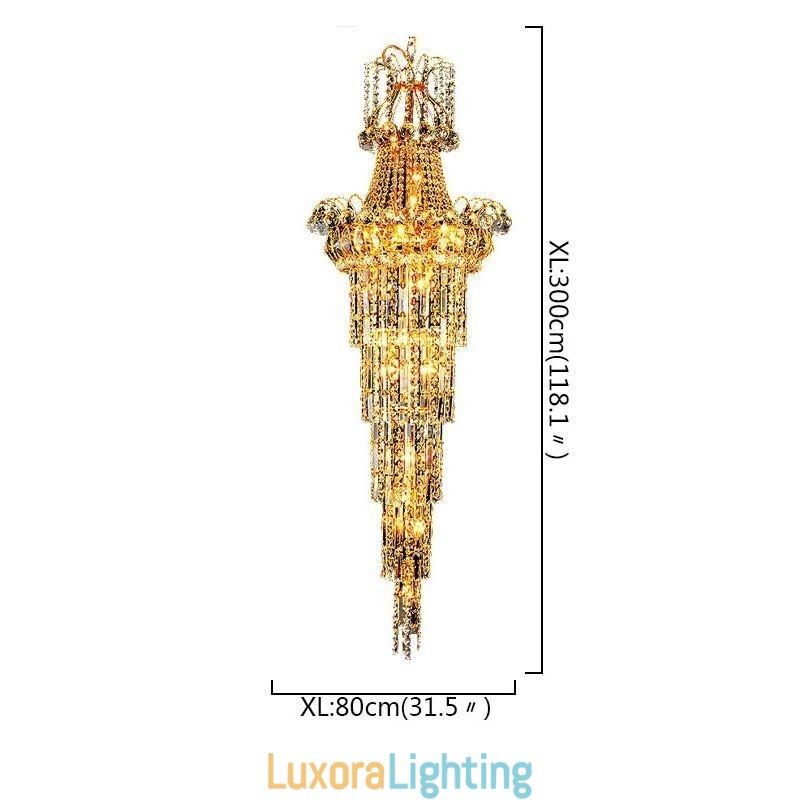 Designer Touch Decorative European Long Pendant Crystal Chandelier