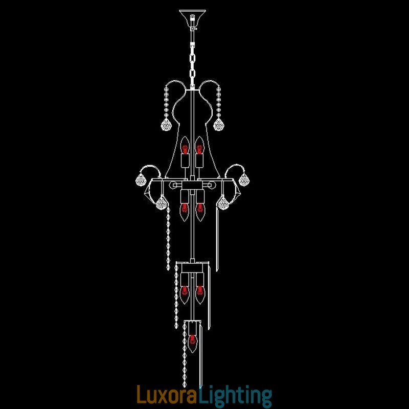 Designer Touch Decorative European Long Pendant Crystal Chandelier