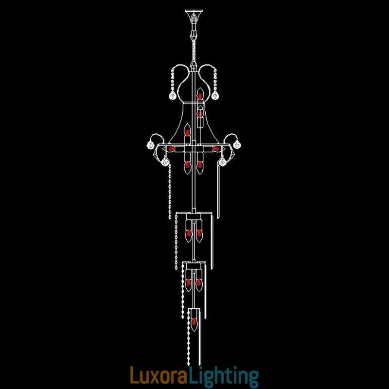 Designer Touch Decorative European Long Pendant Crystal Chandelier