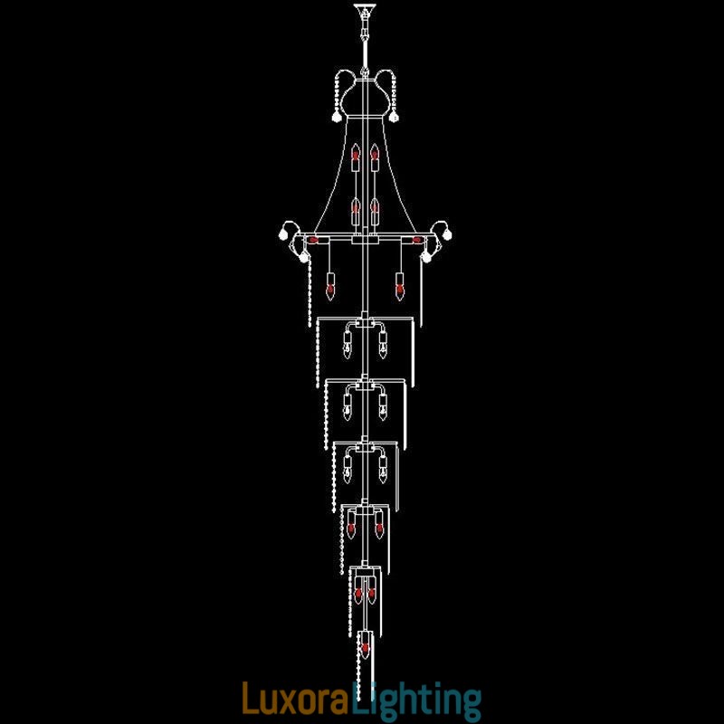 Designer Touch Decorative European Long Pendant Crystal Chandelier