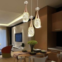 Designer Touch Decorative Seeded Glass Teardop Cluster Pendant Lighting
