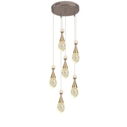 Designer Touch Decorative Seeded Glass Teardop Cluster Pendant Lighting