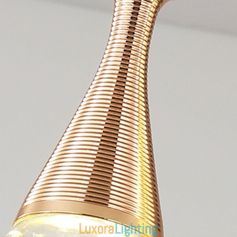 Designer Touch Decorative Seeded Glass Teardop Cluster Pendant Lighting