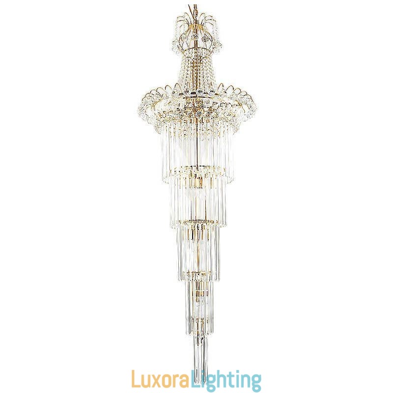 Designer Touch Decorative Elegant Long Pendant Crystal Chandelier