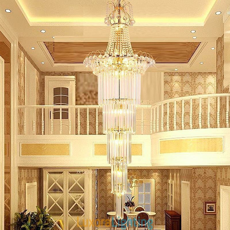 Designer Touch Decorative Elegant Long Pendant Crystal Chandelier