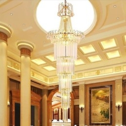 Designer Touch Decorative Elegant Long Pendant Crystal Chandelier